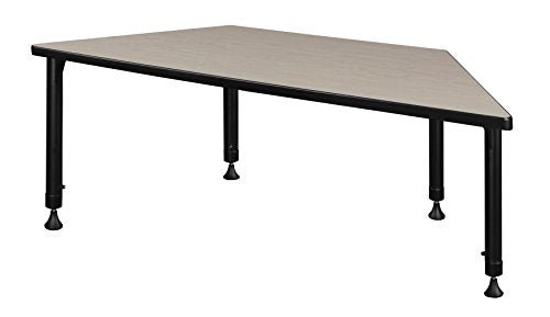 72" x 30" Trapezoid Height Adjustable Classroom Table- Maple