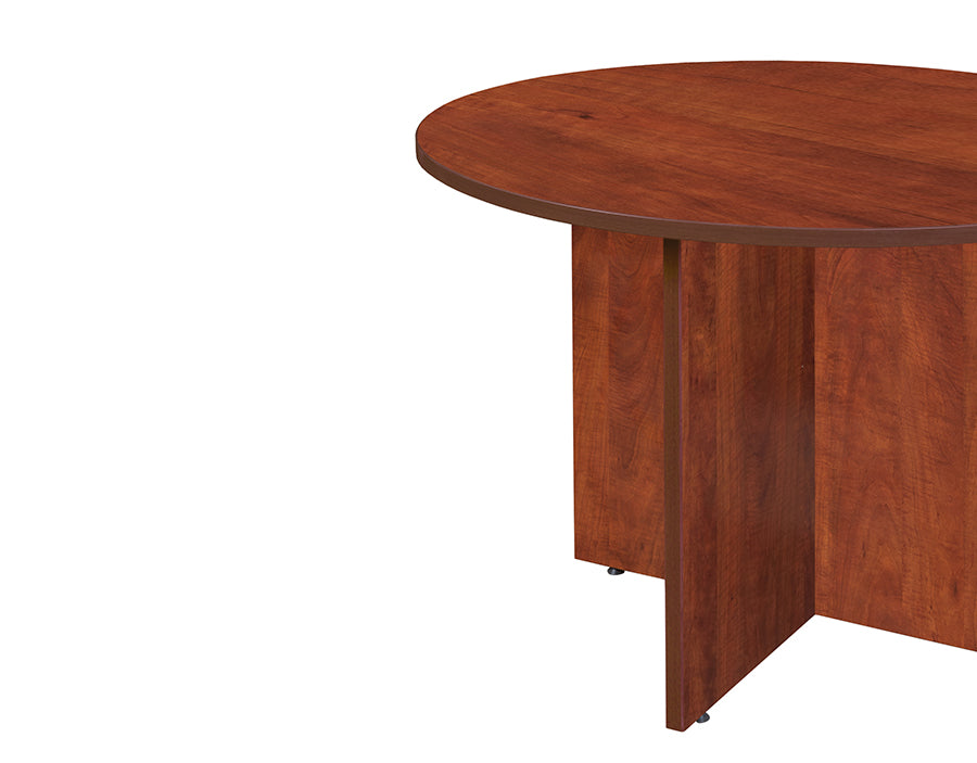 60-42 inch modern office conference round table - Mahogany