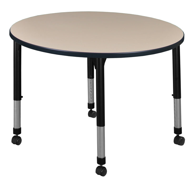 Kee 30" Round Height Adjustable Mobile Classroom Table