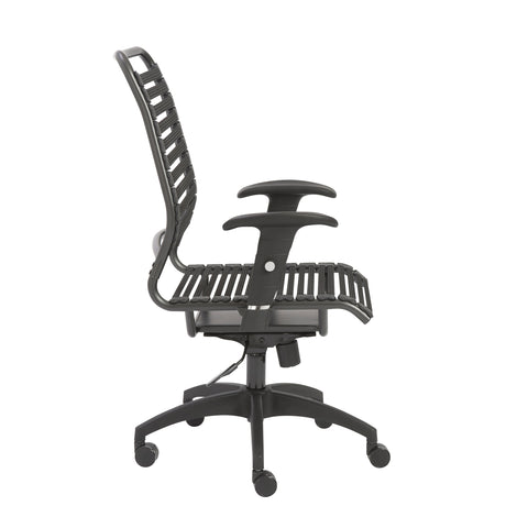 Eurostyle Baba High Back Flat Bungie Office Chair, Adjustable Arms, Black
