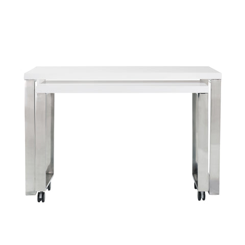 White/Polished Stainless Steel