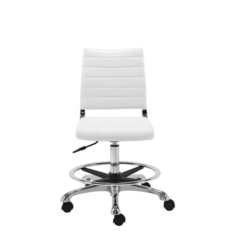 White / Armless Drafting Stool