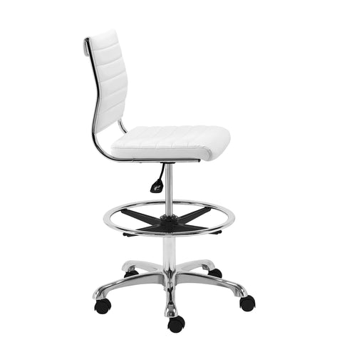White / Armless Drafting Stool
