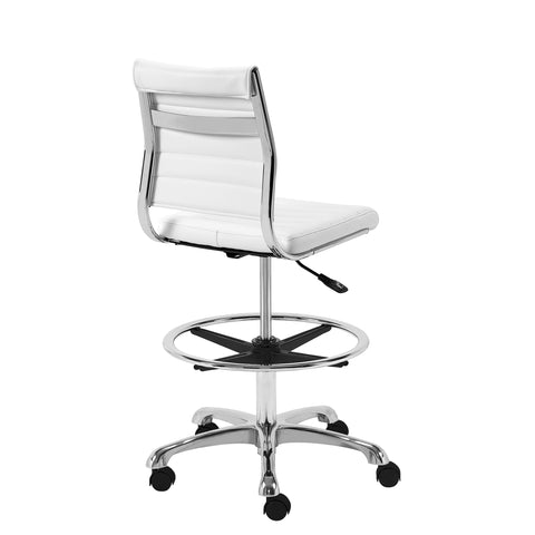 White / Armless Drafting Stool