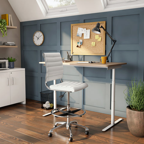White / Armless Drafting Stool