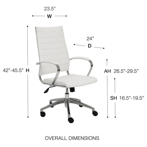 White / High Back Office Chair