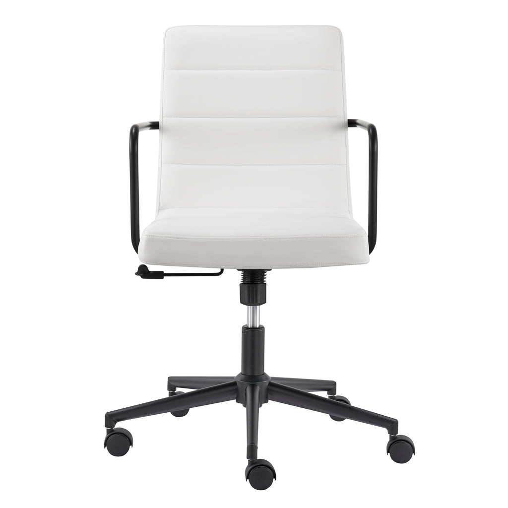 Eurostyle Leander Leatherette Office Chair with Gas Lift and Tilt, White