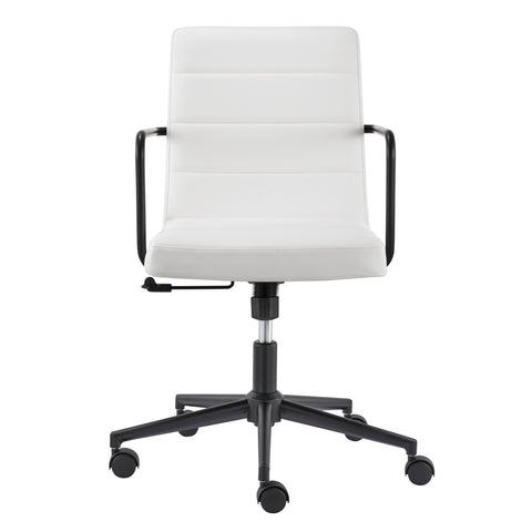 Eurostyle Leander Leatherette Office Chair with Gas Lift and Tilt, White