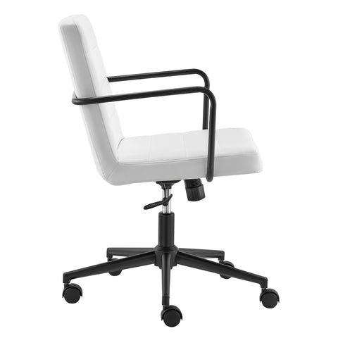 Eurostyle Leander Leatherette Office Chair with Gas Lift and Tilt, White