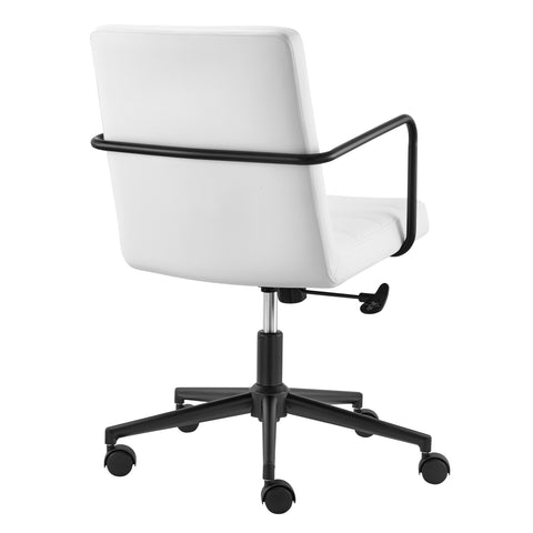 Eurostyle Leander Leatherette Office Chair with Gas Lift and Tilt, White
