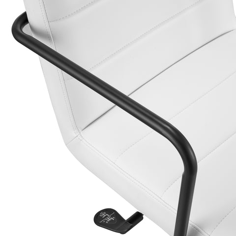 Eurostyle Leander Leatherette Office Chair with Gas Lift and Tilt, White