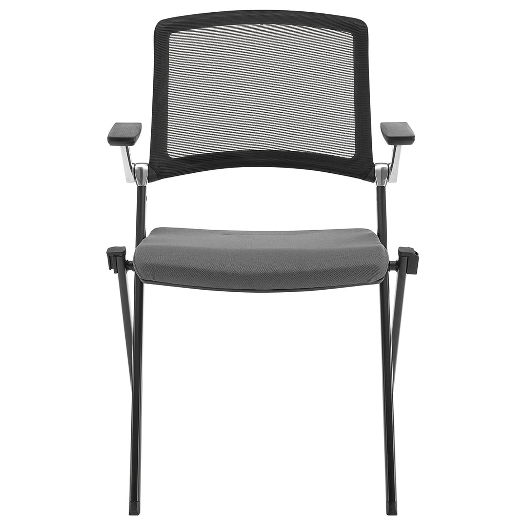 Eurostyle Hilma Mesh Nesting Visitor Chairs, Stackable 4 High, 2-Pack, Gray