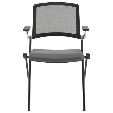 Eurostyle Hilma Mesh Nesting Visitor Chairs, Stackable 4 High, 2-Pack, Gray