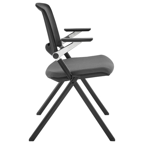 Eurostyle Hilma Mesh Nesting Visitor Chairs, Stackable 4 High, 2-Pack, Gray