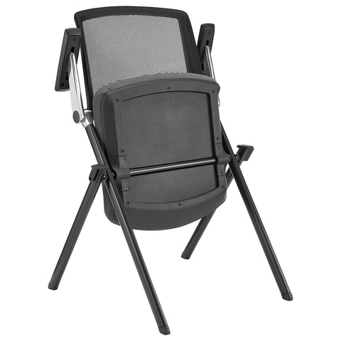 Eurostyle Hilma Mesh Nesting Visitor Chairs, Stackable 4 High, 2-Pack, Gray