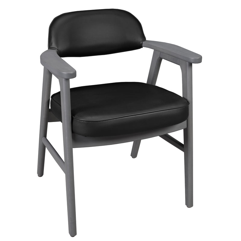 Regency 476 Mid-Century Modern Accent Chair – Upholstered Vinyl Seat with Solid Beech Wood Frame, Contoured Back, Stylish & Comfortable for Home, Office, & Waiting Rooms