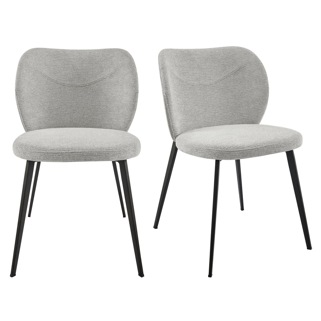 Light Gray/Black / Set of 2 Dining Chairs