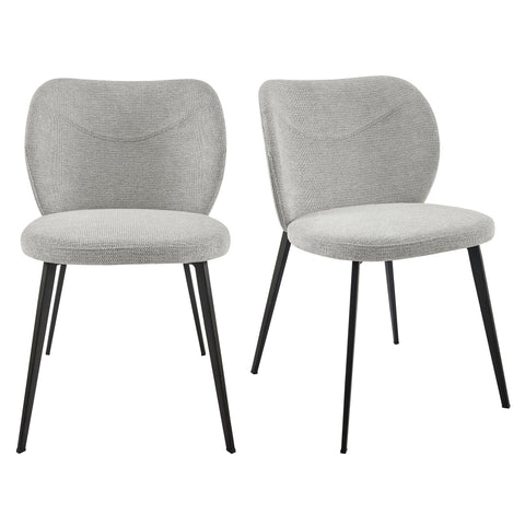 Light Gray/Black / Set of 2 Dining Chairs