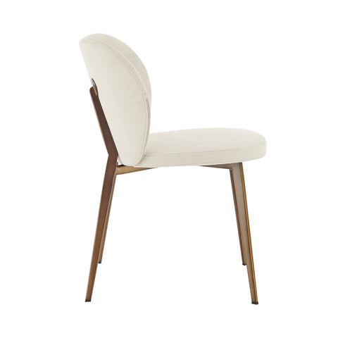 Beige/Antique Bronze / Set of 2 Dining Chairs