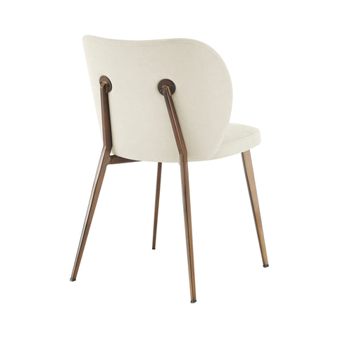 Beige/Antique Bronze / Set of 2 Dining Chairs