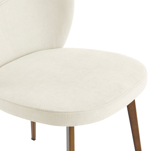 Beige/Antique Bronze / Set of 2 Dining Chairs