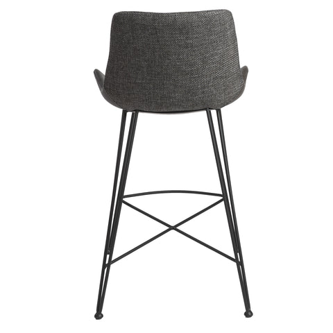 Eurostyle Alisa Fabric and Leatherette Counter Stool with Footrest, Gray