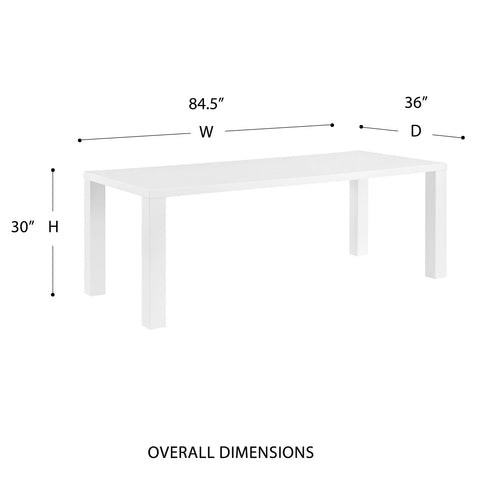 High Gloss White / 84 Dining Table