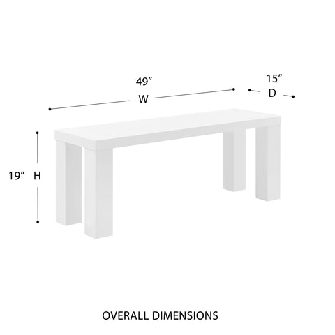 High Gloss White / 49 Dining Bench