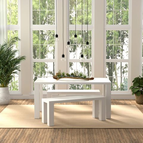 High Gloss White / 49 Dining Bench