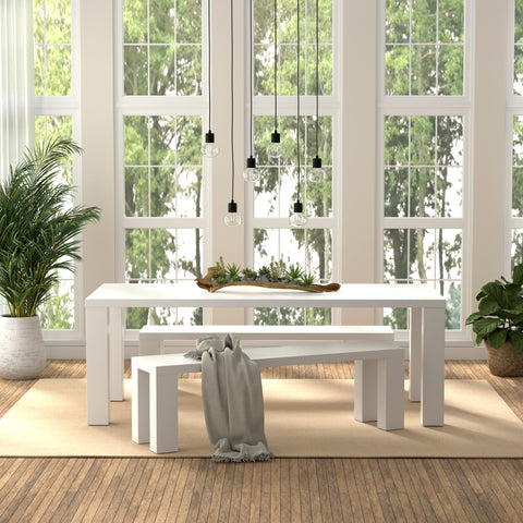 High Gloss White / 57 Dining Bench