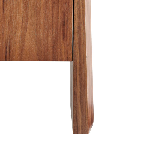 Eurostyle Folke 71 Inch Media Stand with 3-Level Adjustable Shelves, Walnut