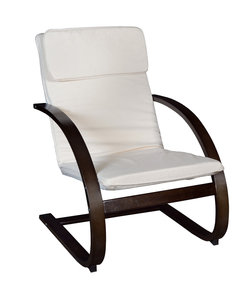 Niche Mia Bentwood Reclining Rocking Chair – Lightweight, Ergonomic & Durable with Washable Cotton Cover, Sturdy Cantilever Frame for Home, Office & Nursery