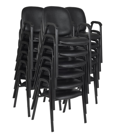 Romig Ace Vinyl Guest Stacking Chair with Arms, Durable and Comfortable Upholstery, Sturdy Steel Frame, Stackable Design for Office, Reception, and Conference Areas