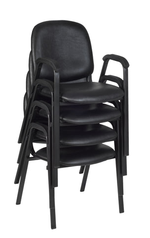 Romig Ace Vinyl Guest Stacking Chair with Arms, Durable and Comfortable Upholstery, Sturdy Steel Frame, Stackable Design for Office, Reception, and Conference Areas