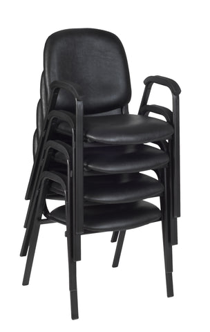 Regency Ace Vinyl Guest Stacking Chair with Arms, Durable and Comfortable Upholstery, Sturdy Steel Frame, Stackable Design for Office, Reception, and Conference Areas