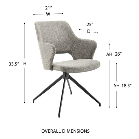 Light Charcoal / No Casters Armchair