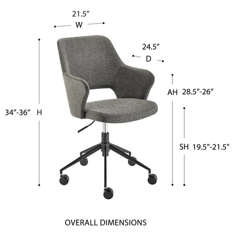 Dark Charcoal / With Casters Office Chair