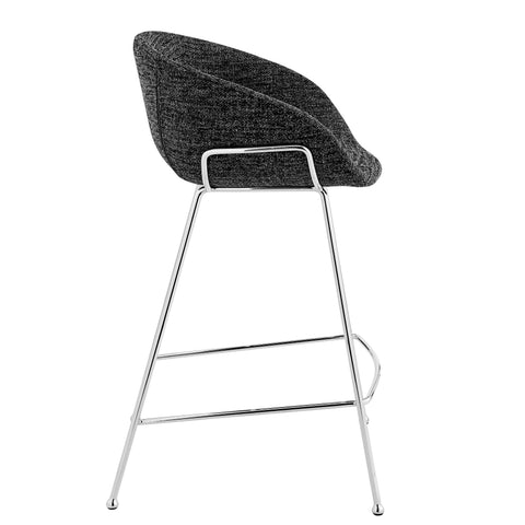Black Fabric / Set of 2 Counter Stools