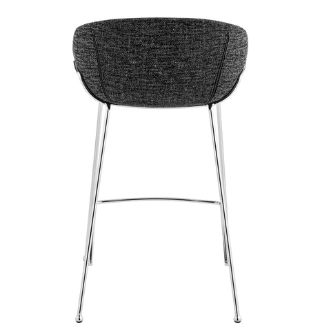 Black Fabric / Set of 2 Counter Stools