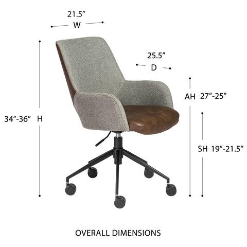 Light Brown, Gray / Non-Tilt Office Chair