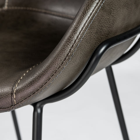 Charcoal Gray Leatherette / Set of 2 Counter Stools