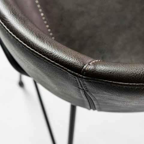 Charcoal Gray Leatherette / Set of 2 Bar Stools