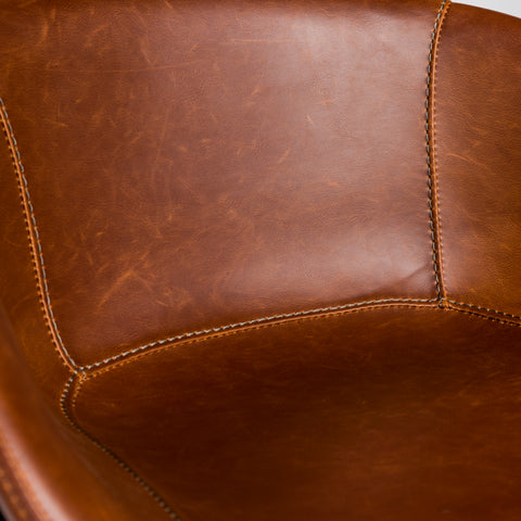 Saddle Brown Leatherette / Set of 2 Counter Stools