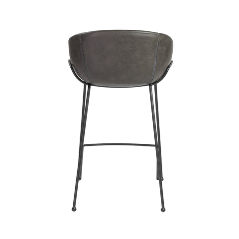 Charcoal Gray Leatherette / Set of 2 Counter Stools