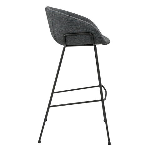 Gray-Blue Fabric / Set of 2 Bar Stools