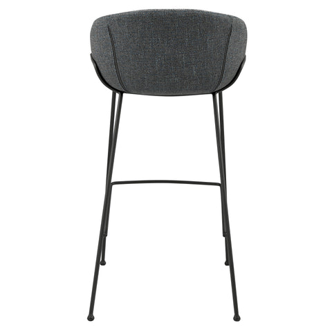 Gray-Blue Fabric / Set of 2 Bar Stools