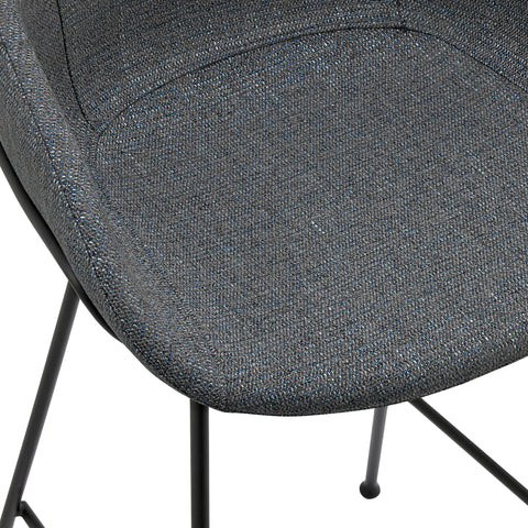Gray-Blue Fabric / Set of 2 Bar Stools