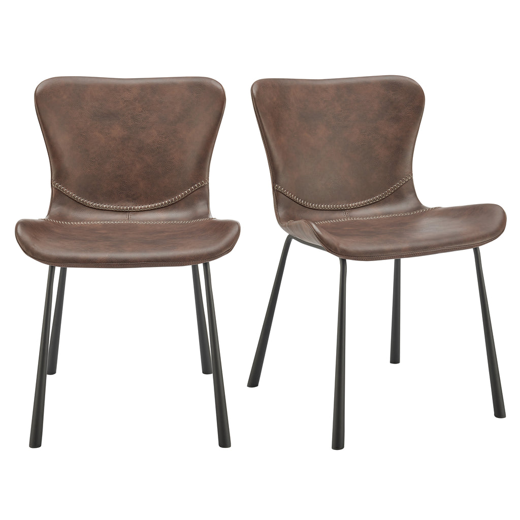Dark Brown / Set of 2 Dining Chairs