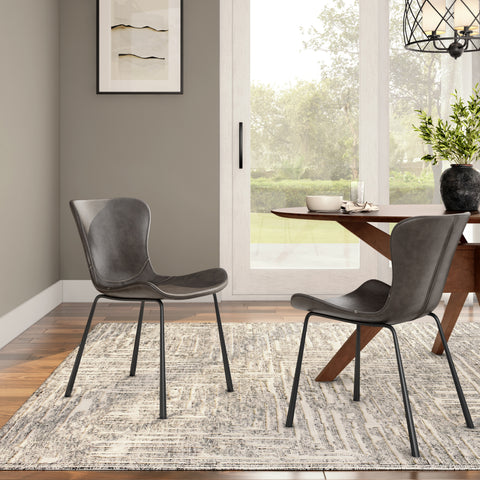 Charcoal Gray / Set of 2 Dining Chairs