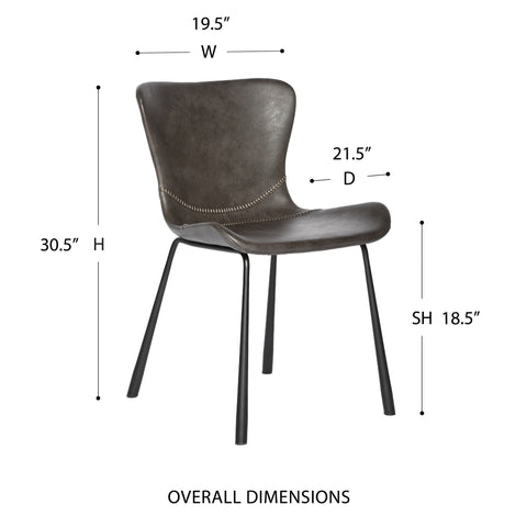 Charcoal Gray / Set of 2 Dining Chairs